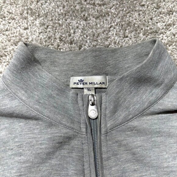 Peter Millar Men's Sz XL Gray Quarter-Zip Pullover Sweater - Picture 4 of 10